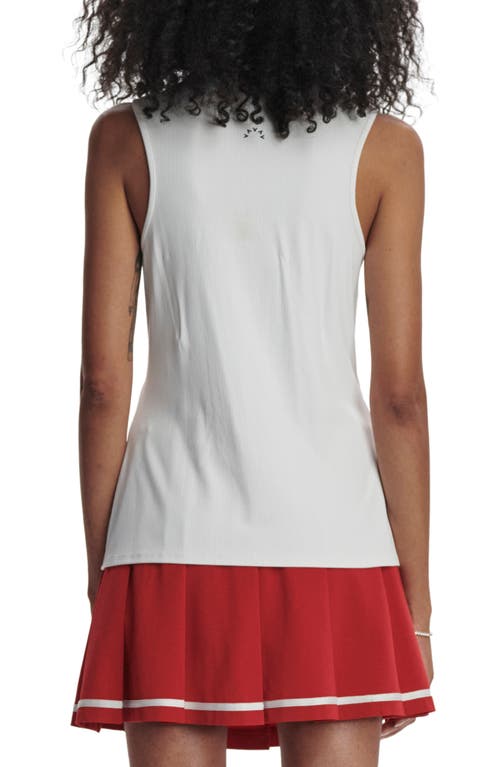 Varley Fritton Performance Tank Top In White/haute Red