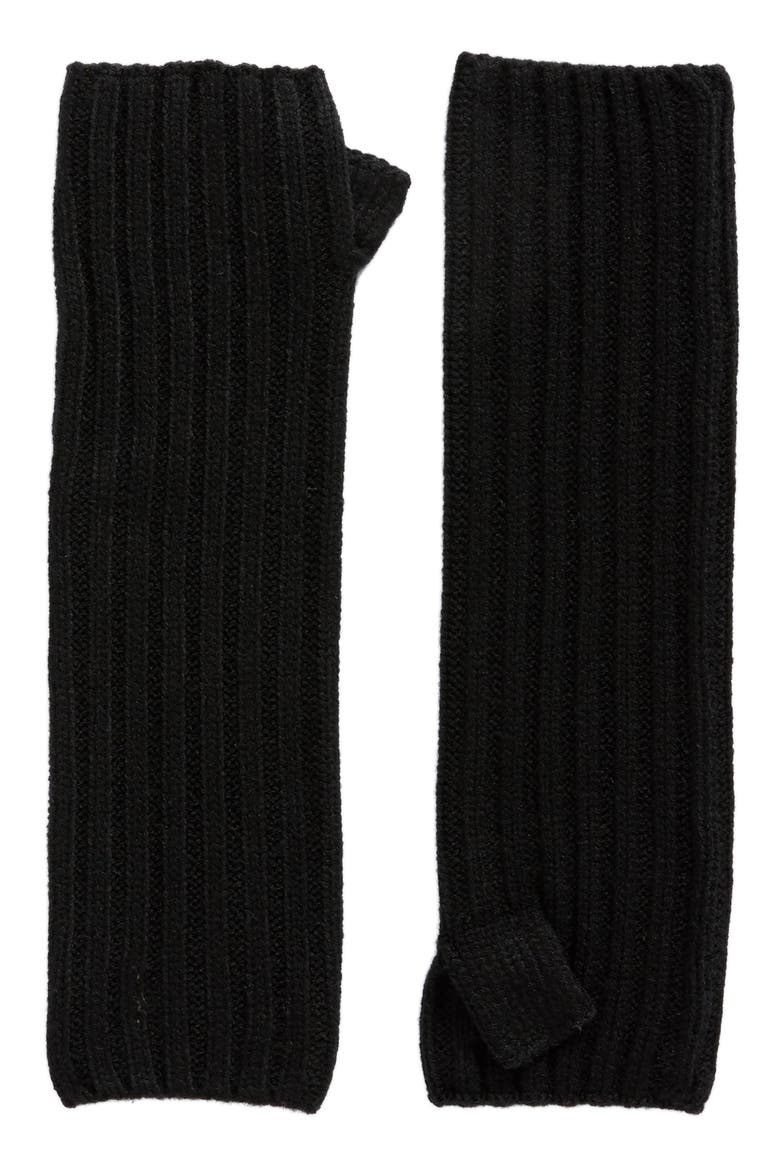 Fingerless Gloves, Main, color, SOLID BLACK