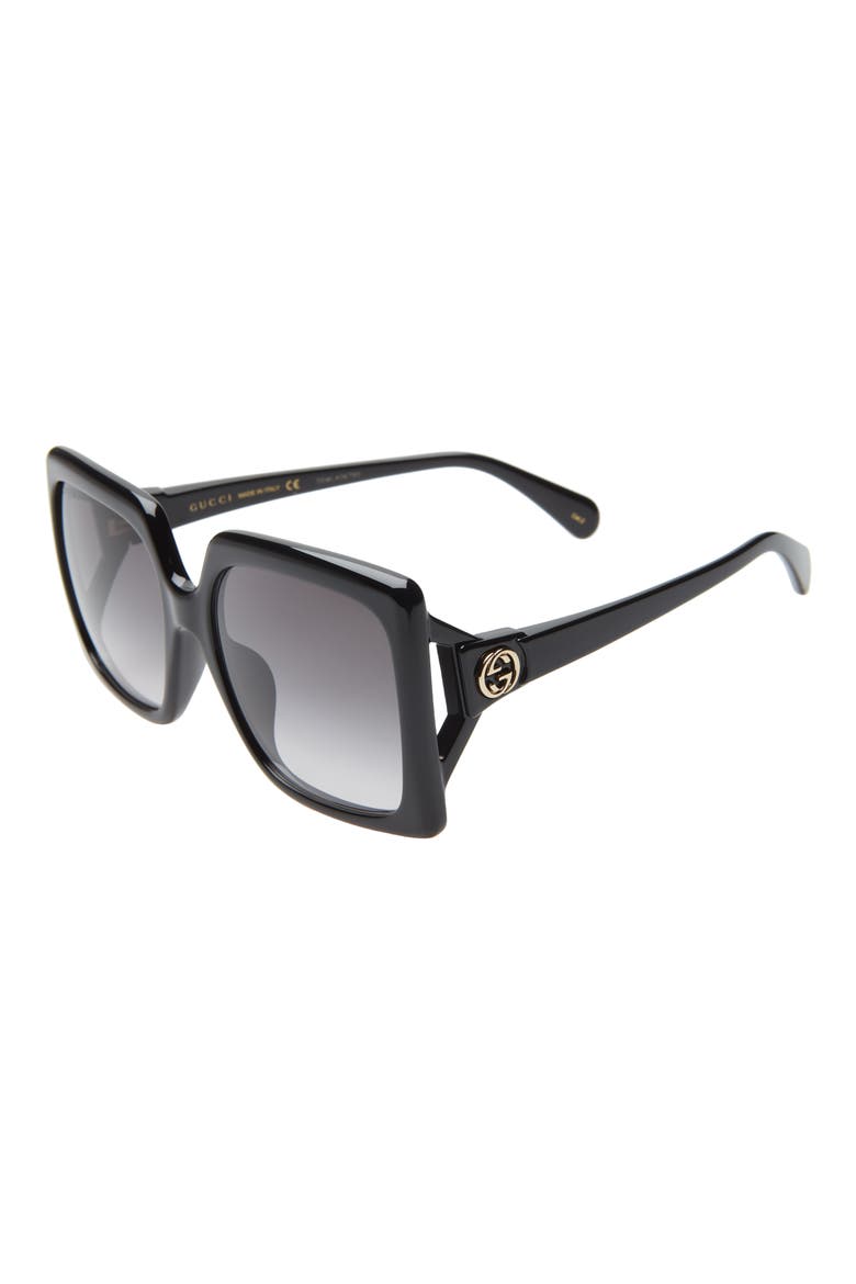 59mm Gradient Square Sunglasses, Alternate, color, BLACK/ GREY GRADIENT