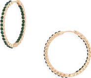 NORDSTROM RACK Crystal Medium Inside Out Hoop Earrings