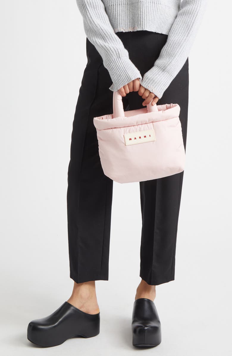 Marni East/West Puffer Tote, Alternate, color, 00C18 Cinder Rose