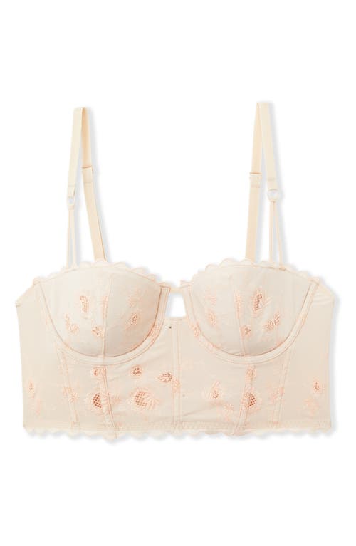 Etam Ravissante Ravi Embroidered Bustier In Pink