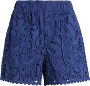 Wit & Wisdom Skyrise Cotton Eyelet Glider Shorts