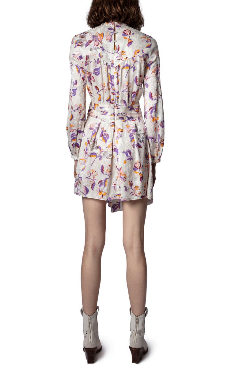 Zadig & Voltaire Rivage Floral Print Long Sleeve Dress, Alternate, color, 