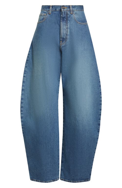 Alaïa Wide Leg Trousers Belt Loops In Bleu Vintage