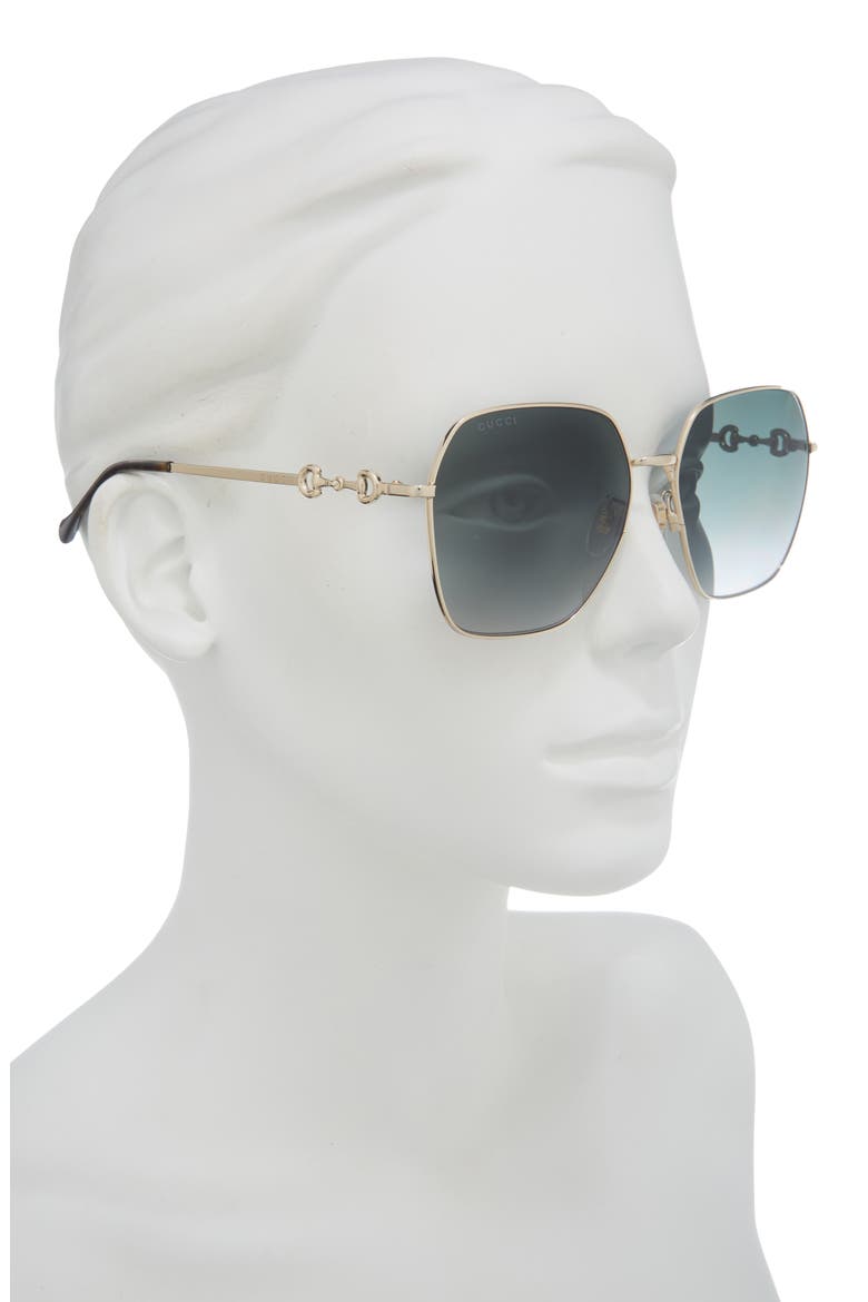 60mm Square Sunglasses, Alternate, color, GOLD GOLD GREY