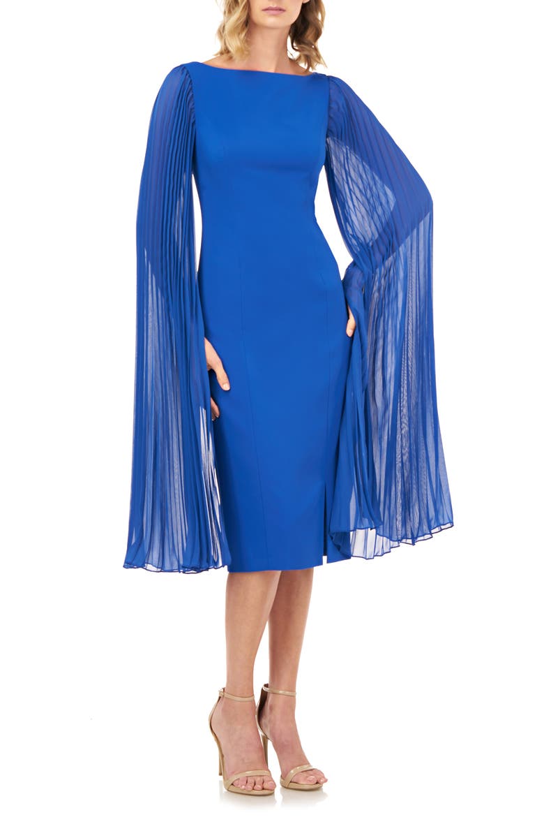 Angelica Statement Sleeve Cocktail Dress, Main, color, SAPPHIRE
