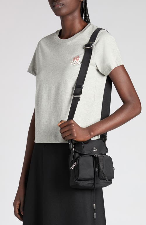 Moncler Trick Mini Leather-trimmed Crossbody Bag In Black