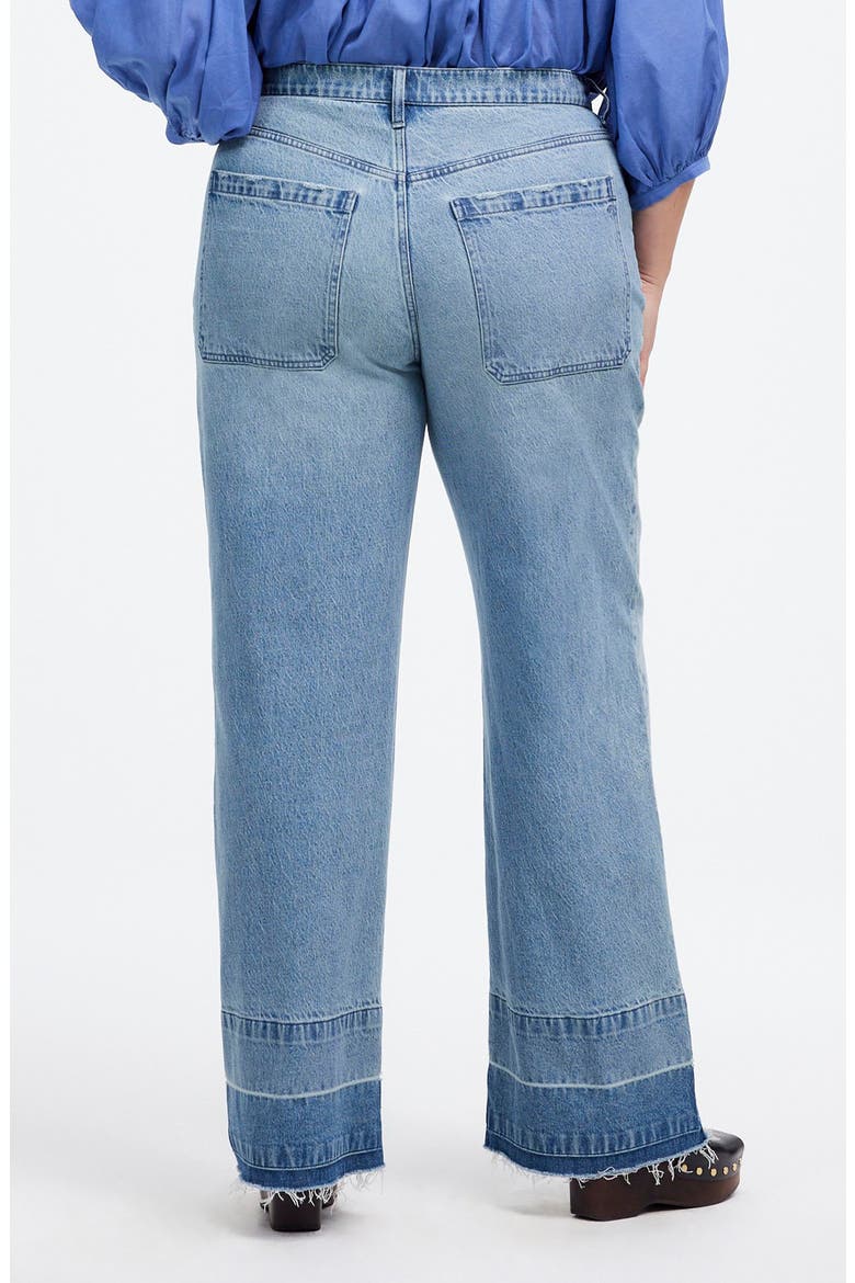 The Emmett Release Hem Patch Pocket Wide Leg Jeans, Alternate, color, BANNING WASH