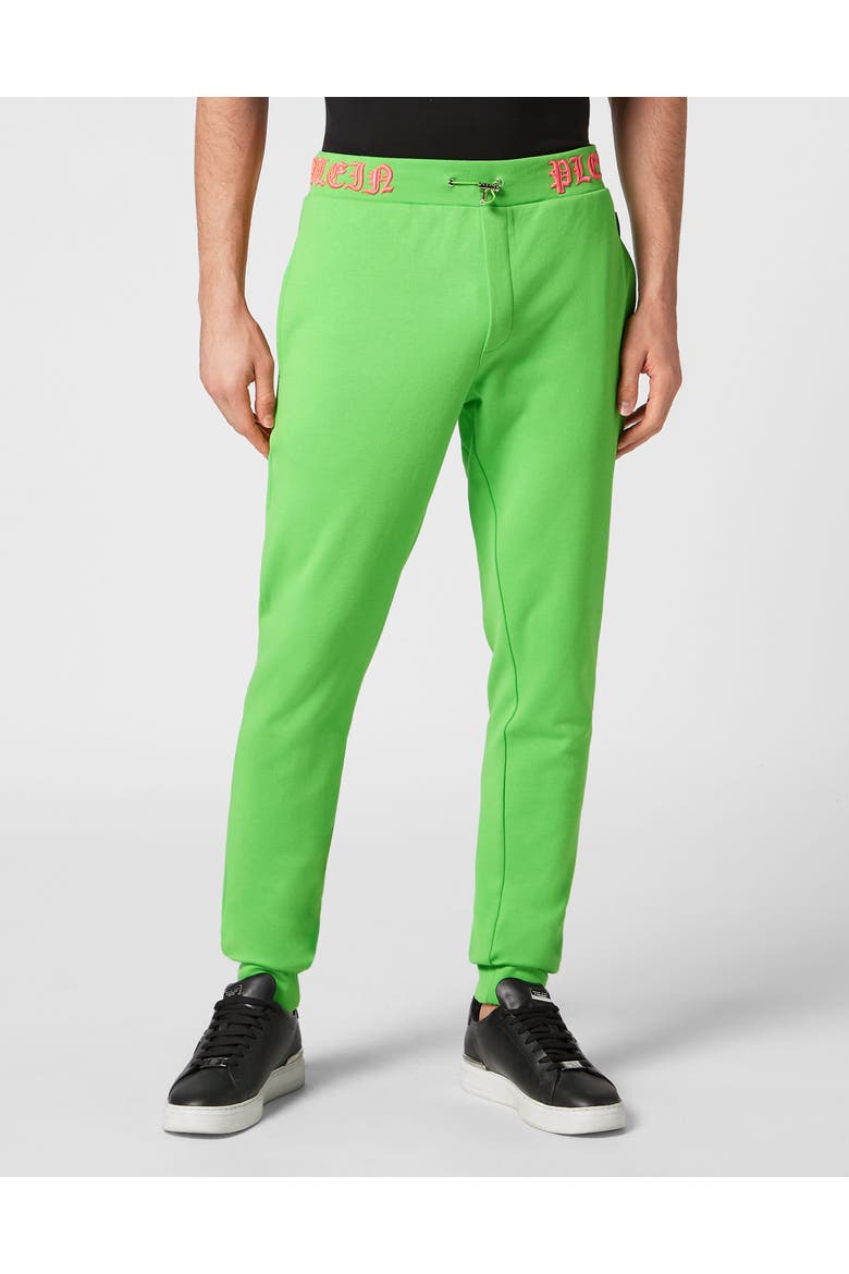 Jogging Trousers Skull&Amp;Bones Men, Main, color, acidgreen
