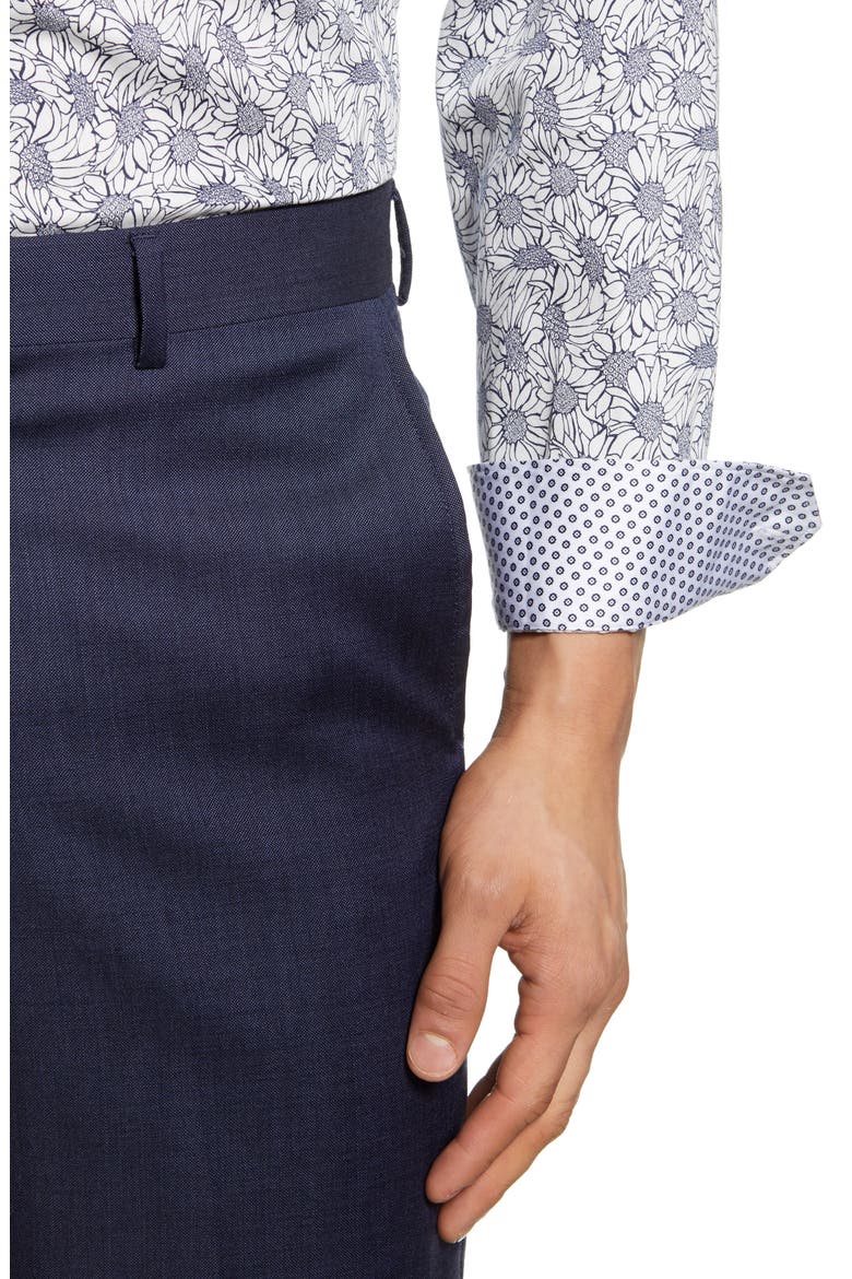 Modern Fit Floral Dress Shirt, Alternate, color, WHITE