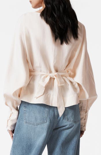 Pleated Tie Back Top
