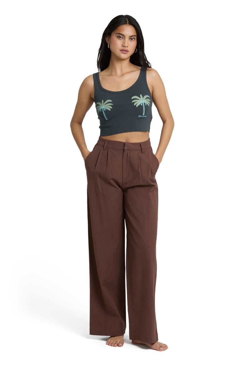 Vacation Crop Cotton Graphic Tank, Alternate, color, OFF BLACK