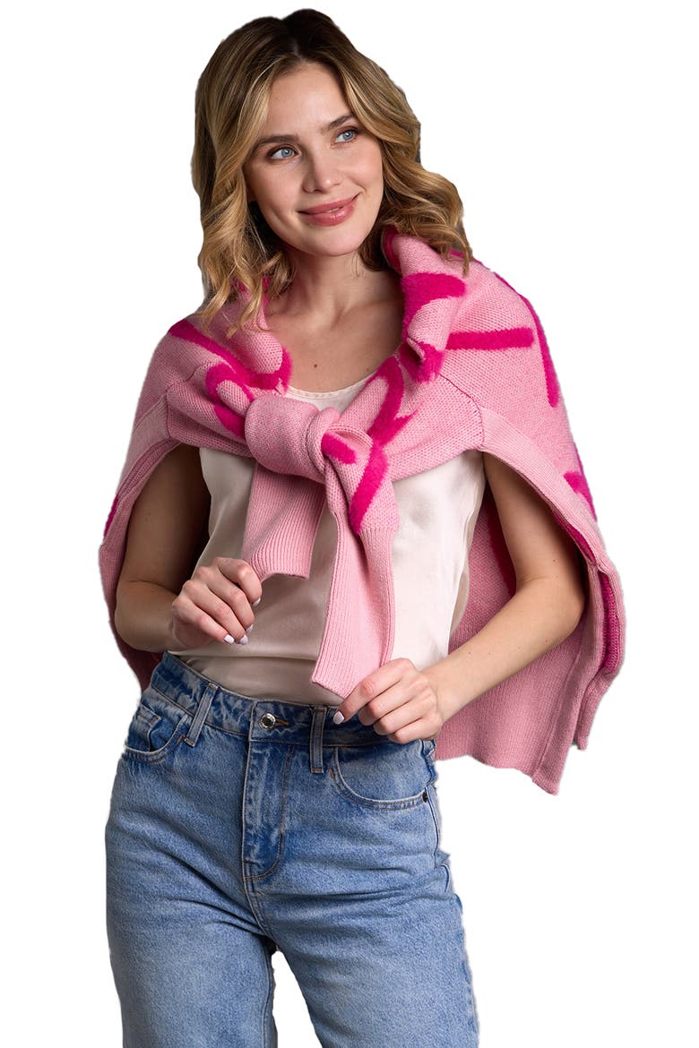 Wispy Heart Tunic Sweater, Alternate, color, PINK