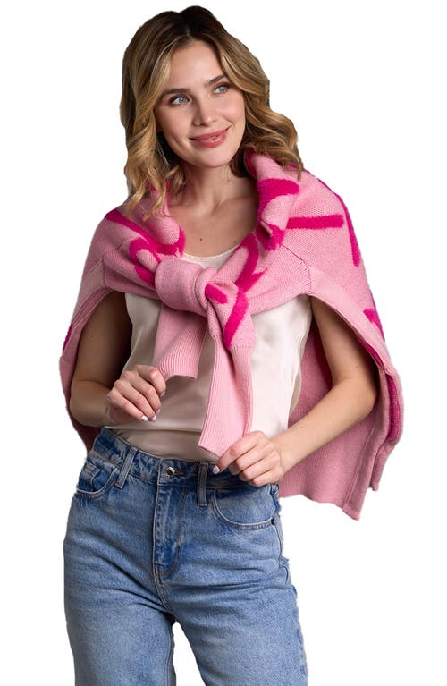 Saachi Wispy Heart Tunic Sweater In Pink