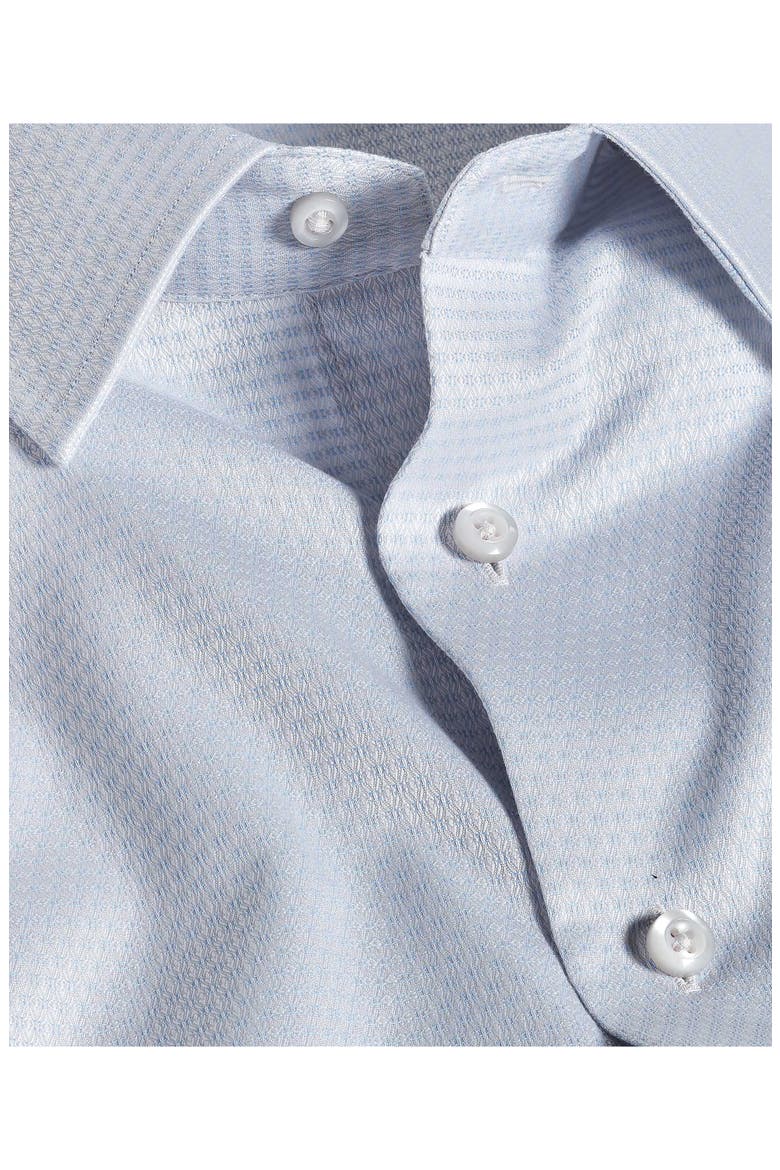 Trim Fit Micro Dobby Cotton Dress Shirt, Alternate, color, PEARL/ SKY