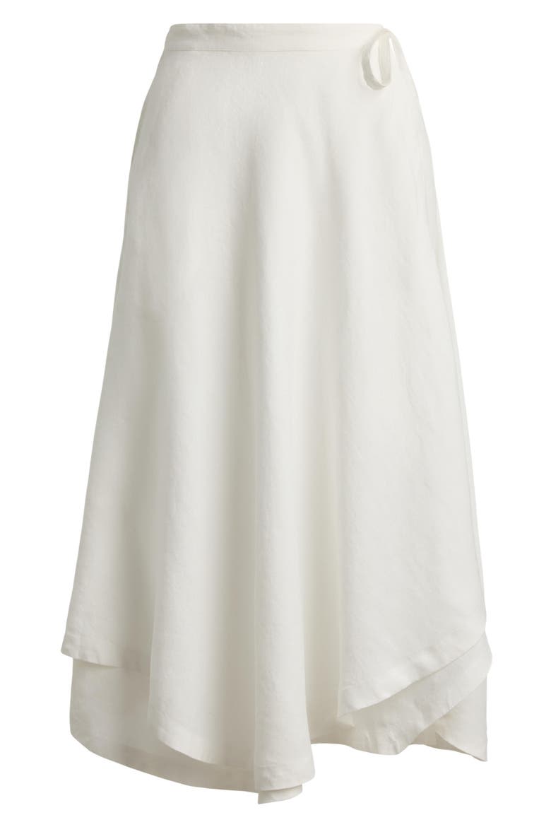 Linen Wrap Skirt, Alternate, color, WHITE