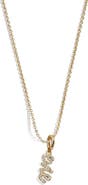 BaubleBar Mini Pavé Script Custom Pendant Necklace