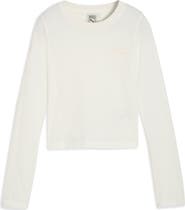 PUMA x Rosé Slim Fit Long Sleeve Crop T-Shirt
