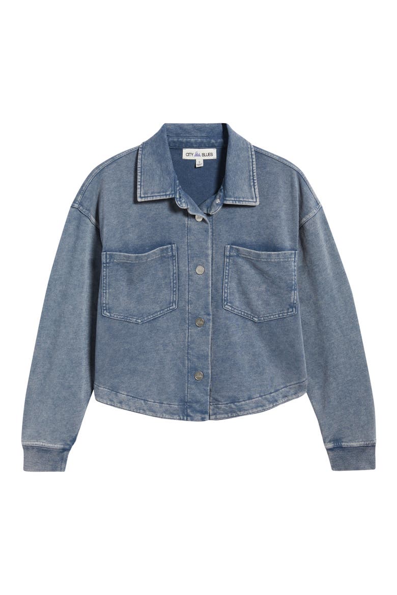 Crop Knit Shacket, Alternate, color, CADET BLUE