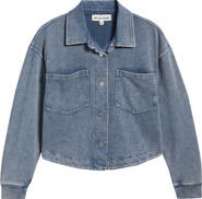 CITY BLUES Crop Knit Shacket