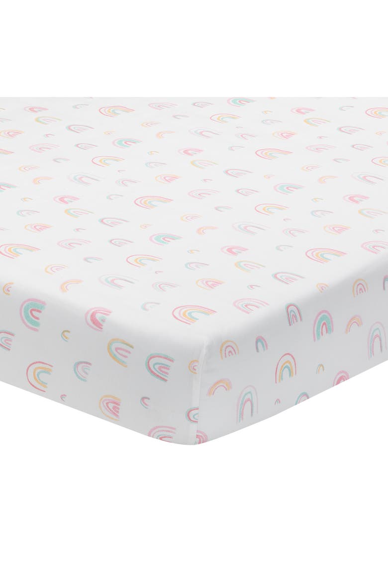 Watercolor Pastel Rainbow 5-Piece Baby Crib Bedding Set, Alternate, color, Multicolor