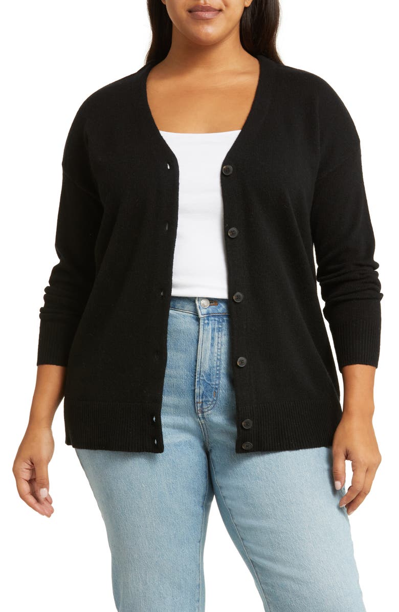 Madewell V-Neck Relaxed Merino Wool Blend Cardigan, Main, color, 