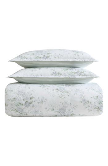 Laura Ashley Arundel Cotton Sateen Comforter Set In Gray