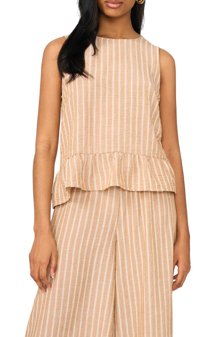 Ruffled Peplum Top, Main, color, BEIGE