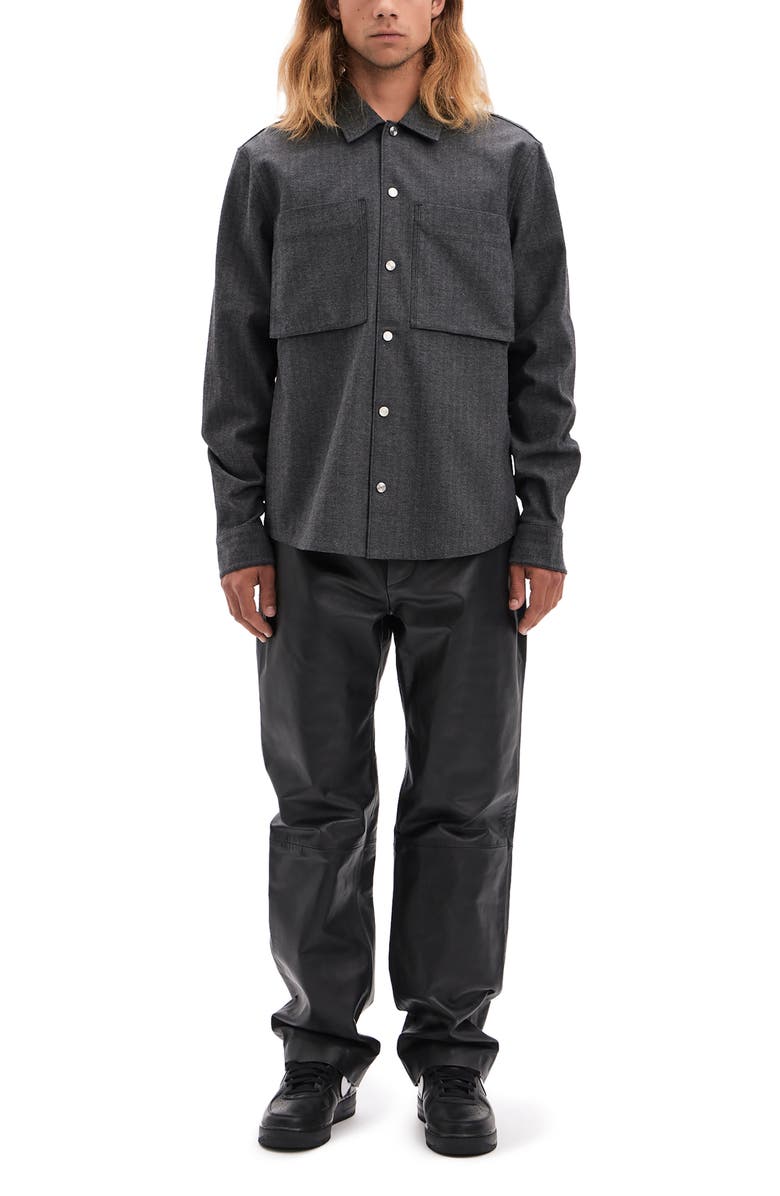 VAYDER Ferro Herringbone Snap-Up Cotton & Wool Blend Overshirt, Alternate, color,