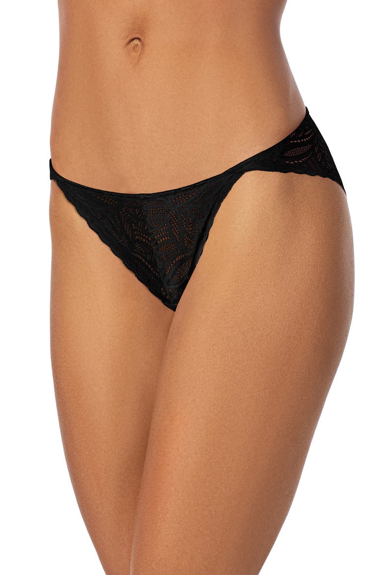 Deco Lace Bikini Cut Briefs, Main, color, BLACK