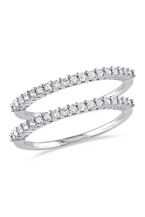 Sterling Silver Diamond Anniversary Ring 2-Piece Set - 0.36 ct.