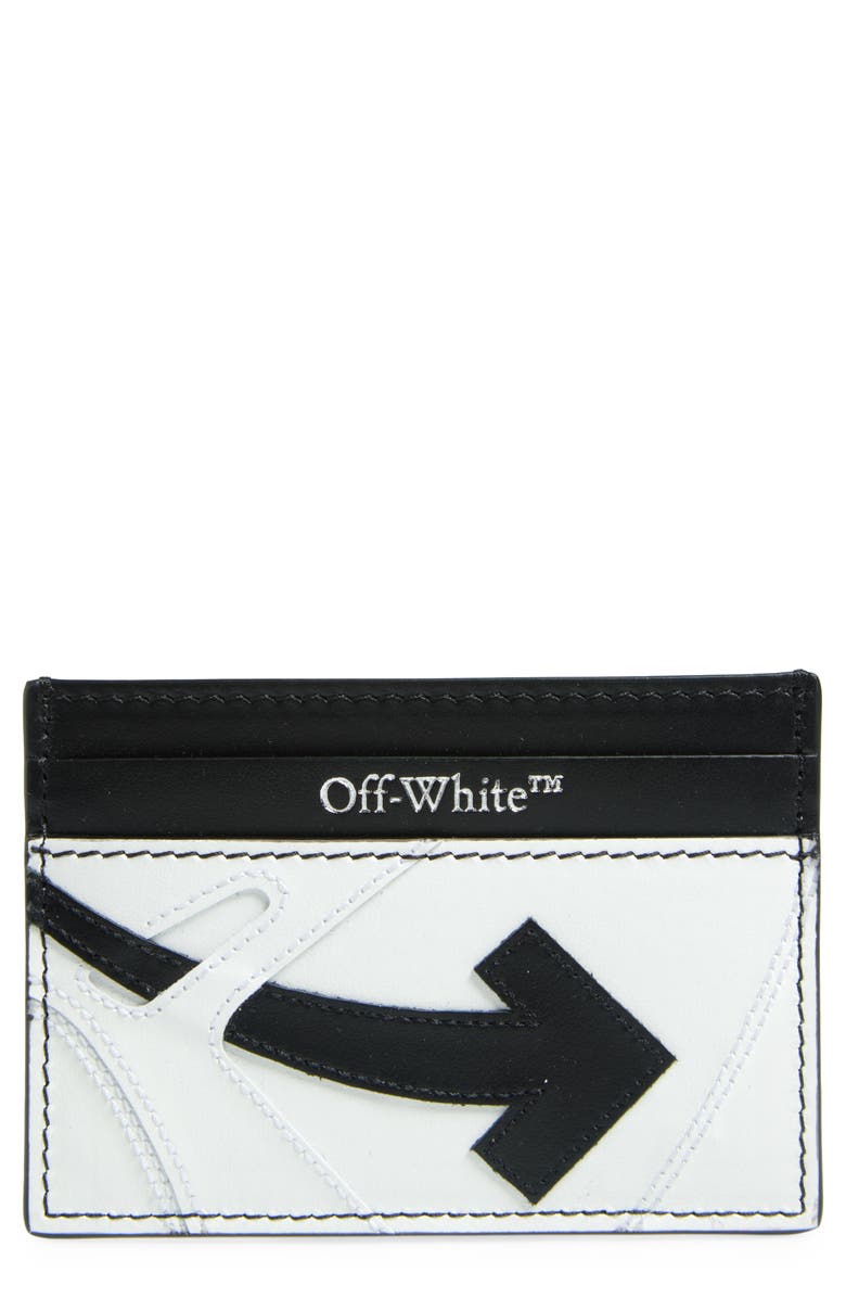 Off-White Out of Office Leather Card Case, Main, color, 