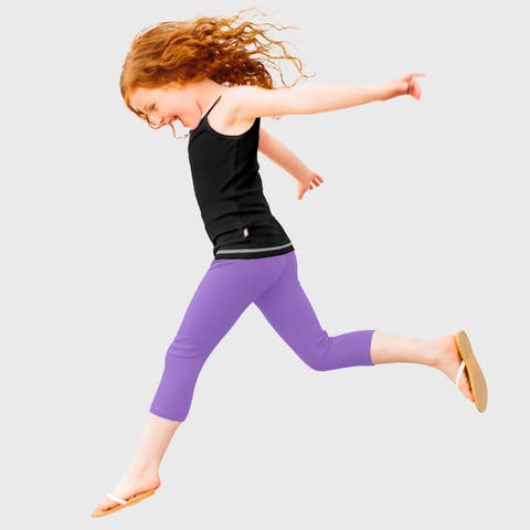 Girls 100% Soft Cotton Capri Leggings (Toddler, Little Kid & Big Kid)