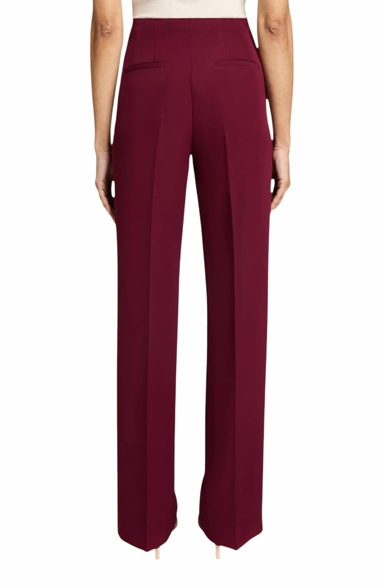 Santorelli DELLA Staight Leg Pants with Slanted Pockets in Soft Stretch Crepe, Alternate, color, Cherry Cola