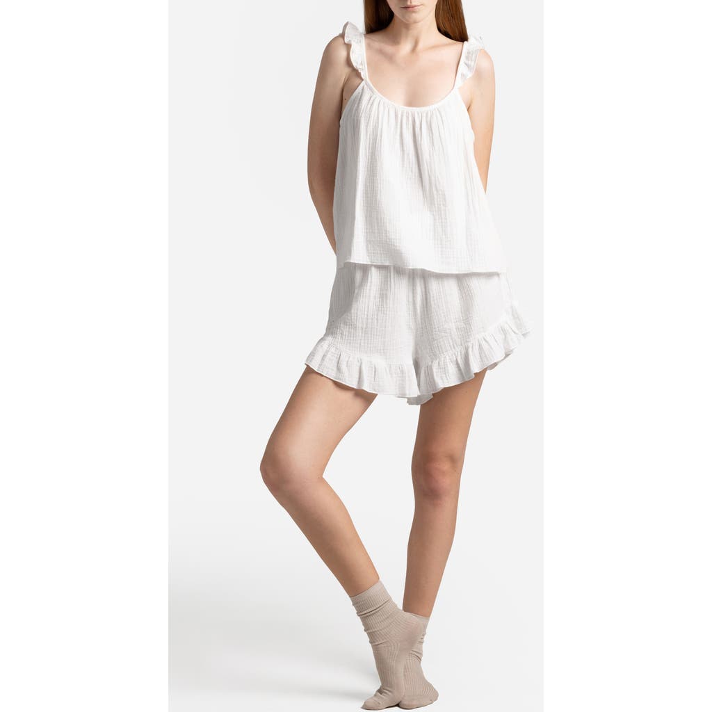 Sunday Citizen Cotton Gauze Shorts Pajama Set In White