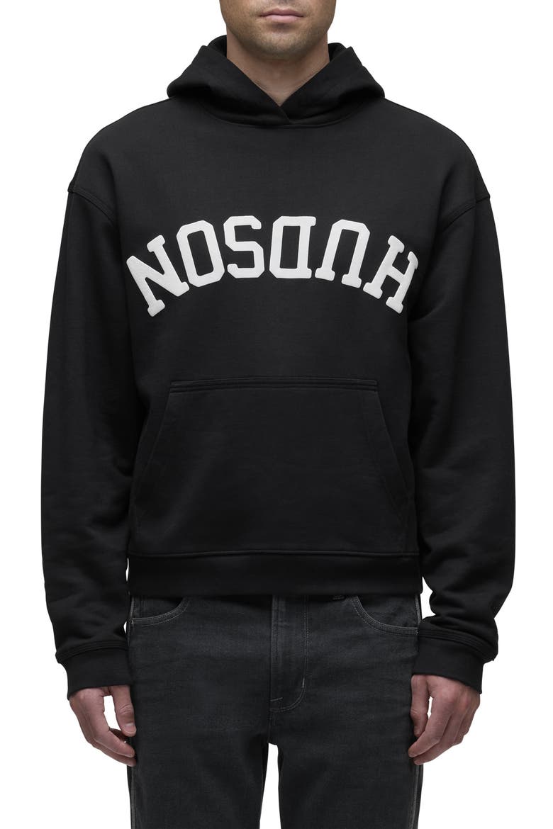 Classic Flipped Logo Hoodie, Main, color, BLACK