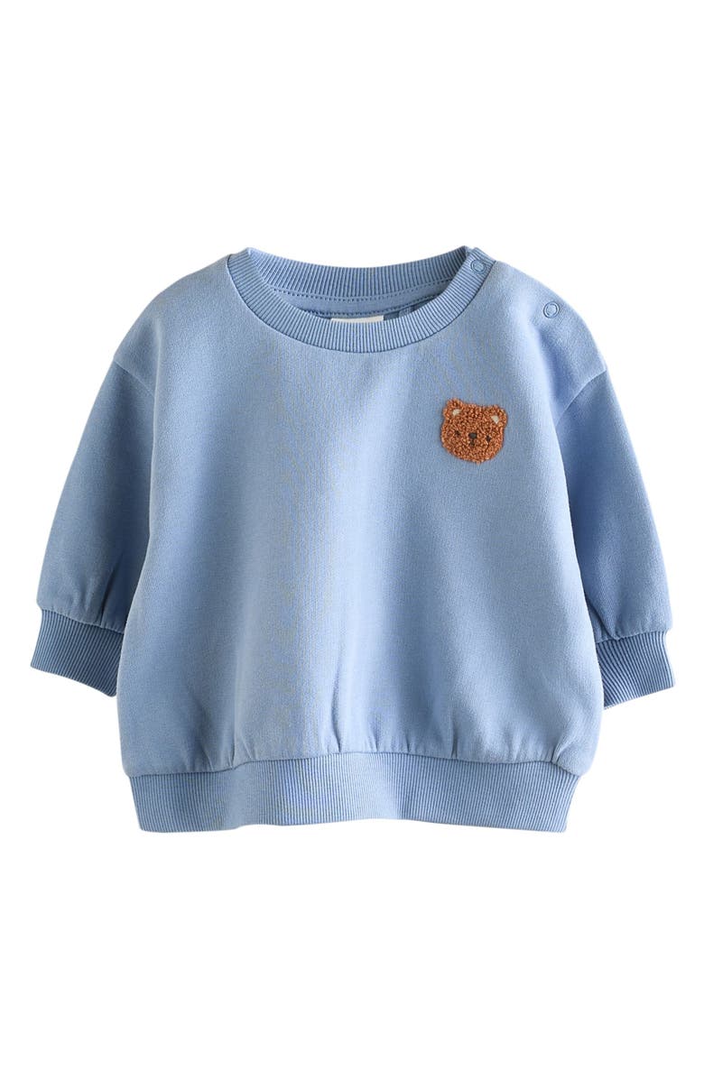 NEXT Bear Sweatshirt & Sweatpants Set, Alternate, color, Blue