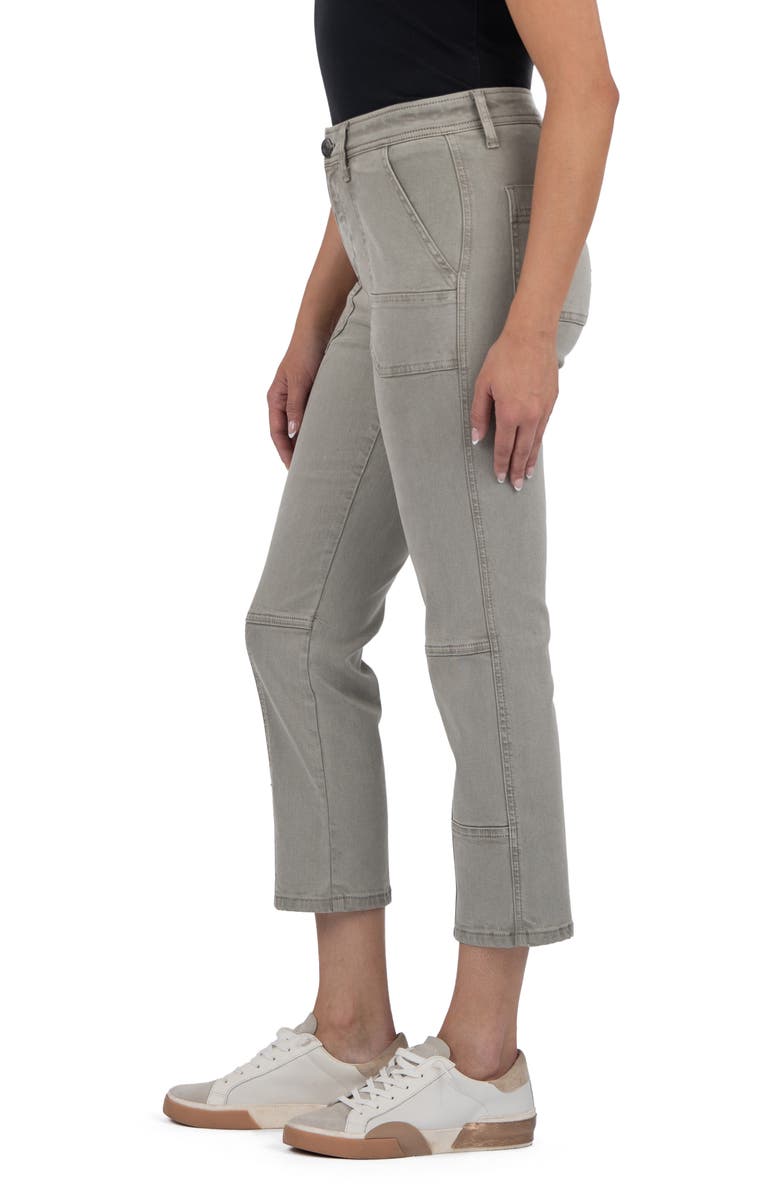 KUT from the Kloth Reese Mid Rise Crop Slim Straight Leg Utility Jeans, Alternate, color, 