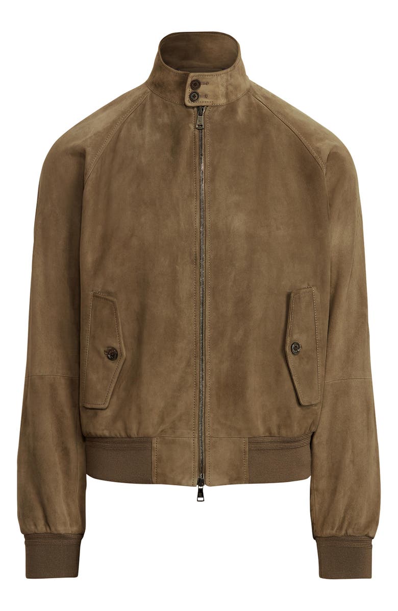 Ralph Lauren Purple Label Torrence Suede Bomber Jacket, Alternate, color,