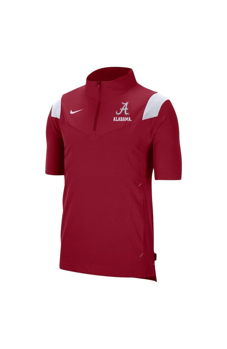 Nike Men's Nike Crimson Alabama Crimson Tide Coach Short Sleeve Quarter-Zip Jacket, Alternate, color, Crimson