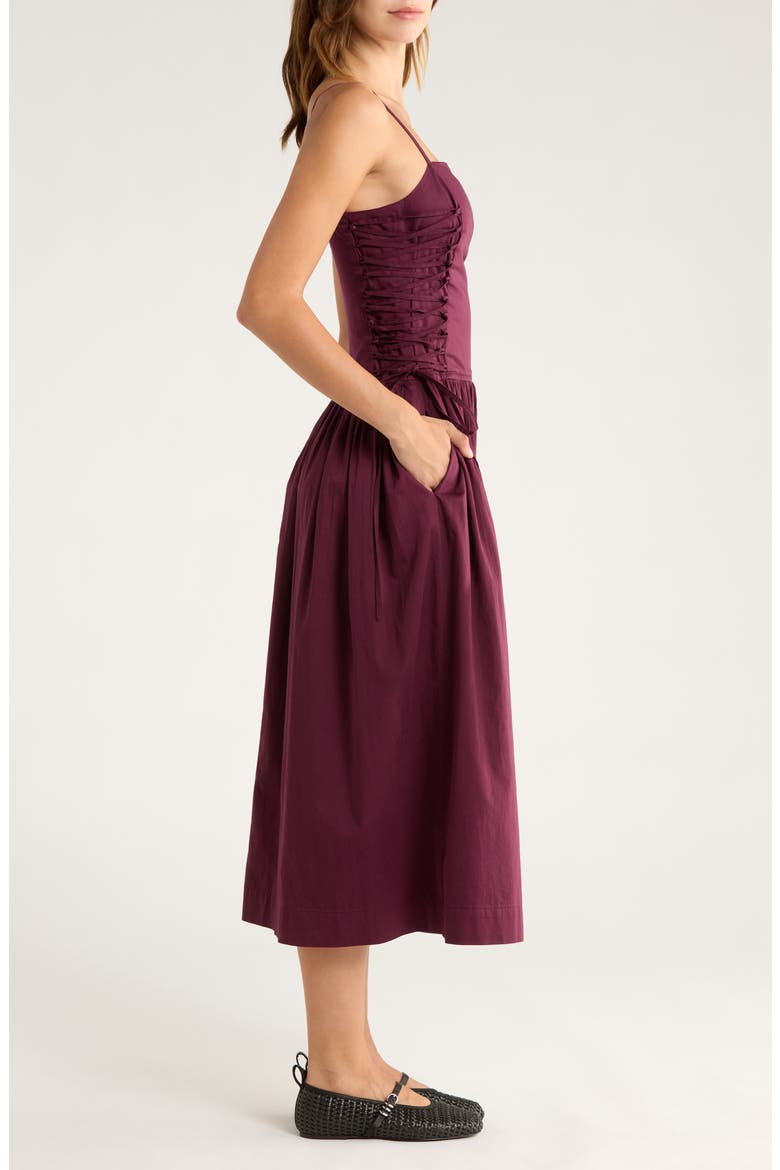 Angelina Organic Cotton Sateen Dress, Alternate, color, FIG
