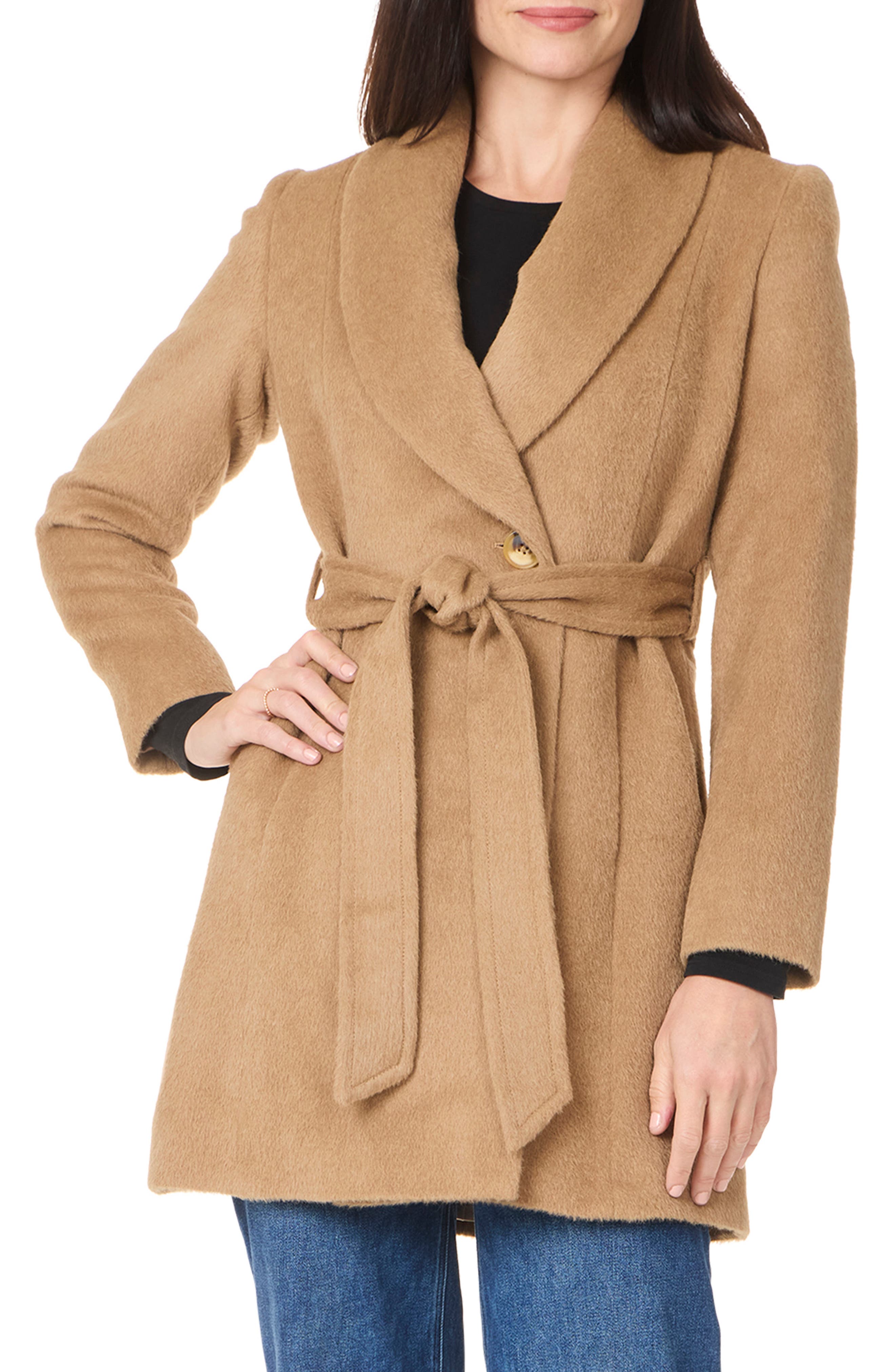 Baby Alpaca and Wool Blend Short Belted Coat