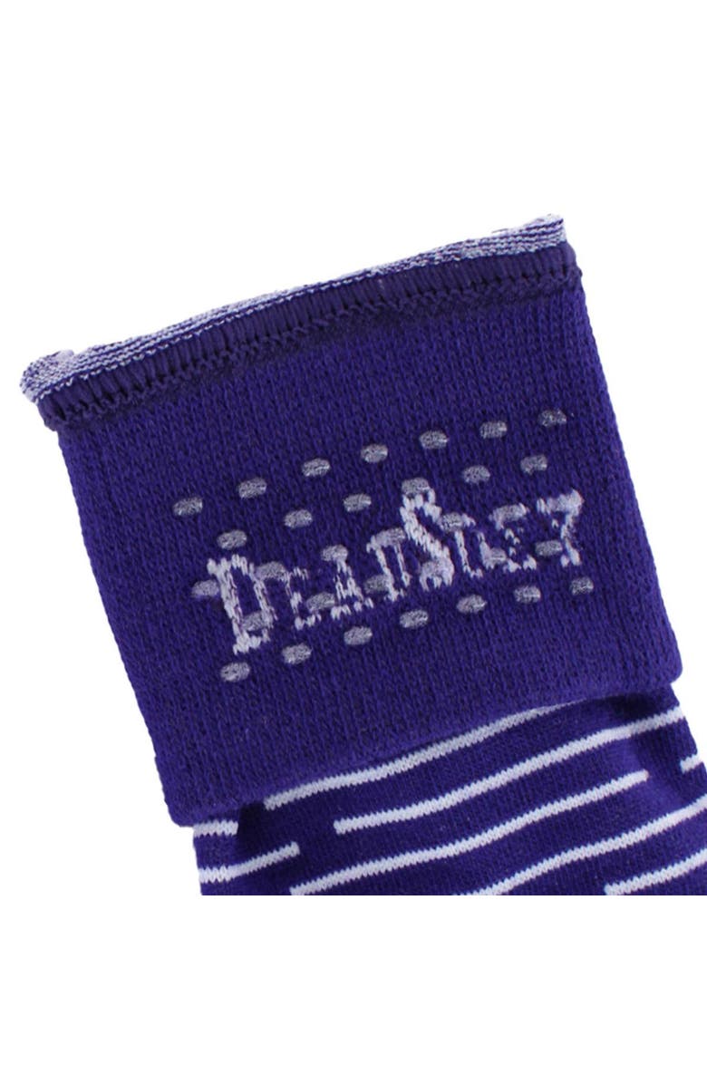 DeadSoxy Men's Broken Stripe Mid-Calf Premium Novelty Dress Socks, Alternate, color, Purple