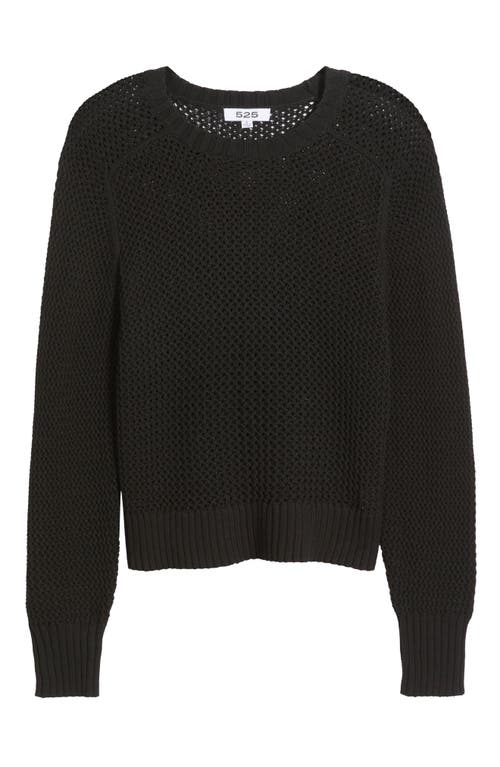 Shop 525 Margot Openwork Cotton Mesh Sweater In Black