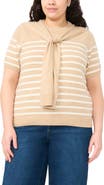 Halogen® Shoulder Wrap Short Sleeve Sweater