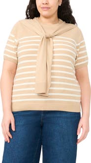 Halogen® Shoulder Wrap Short Sleeve Sweater