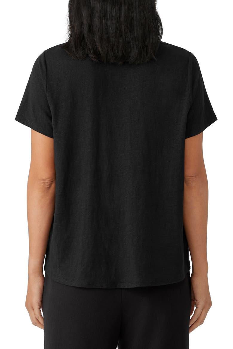 Organic Linen Crewneck T-Shirt, Alternate, color, BLACK