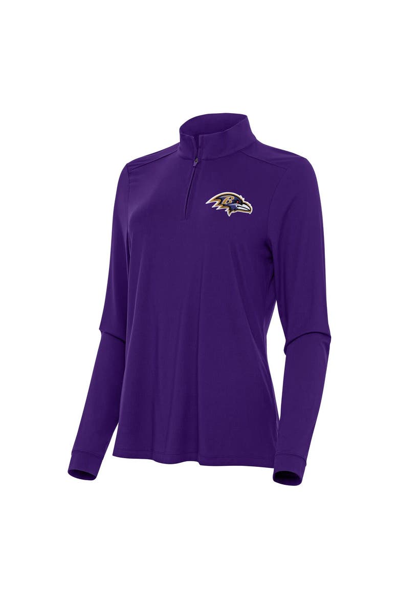 Women's Antigua  Purple Baltimore Ravens Intent Quarter-Zip Sweatshirt, Alternate, color, Purple