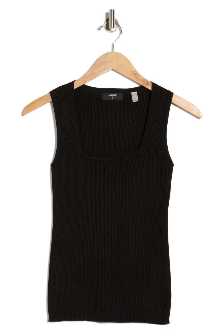 Square Neck Tank, Alternate, color, BLACK